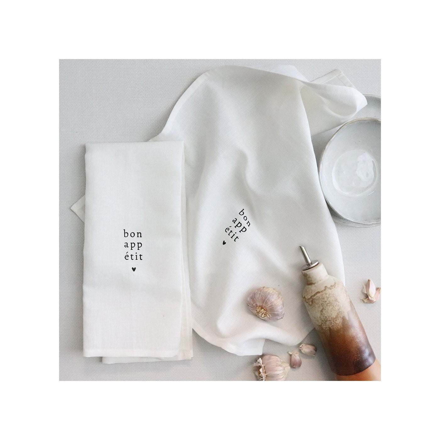 Bon Appetit With Love Tea Towel - Set of 2