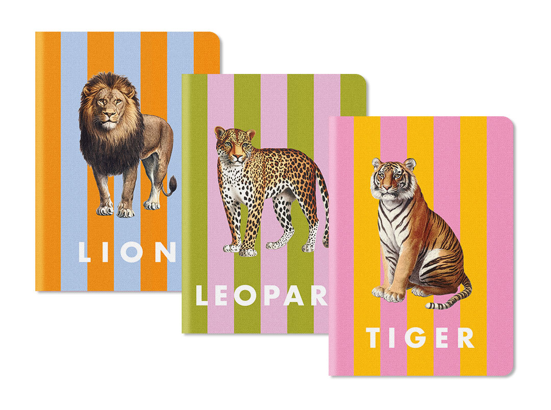 Striped Animals Stitched Notebook Set/3