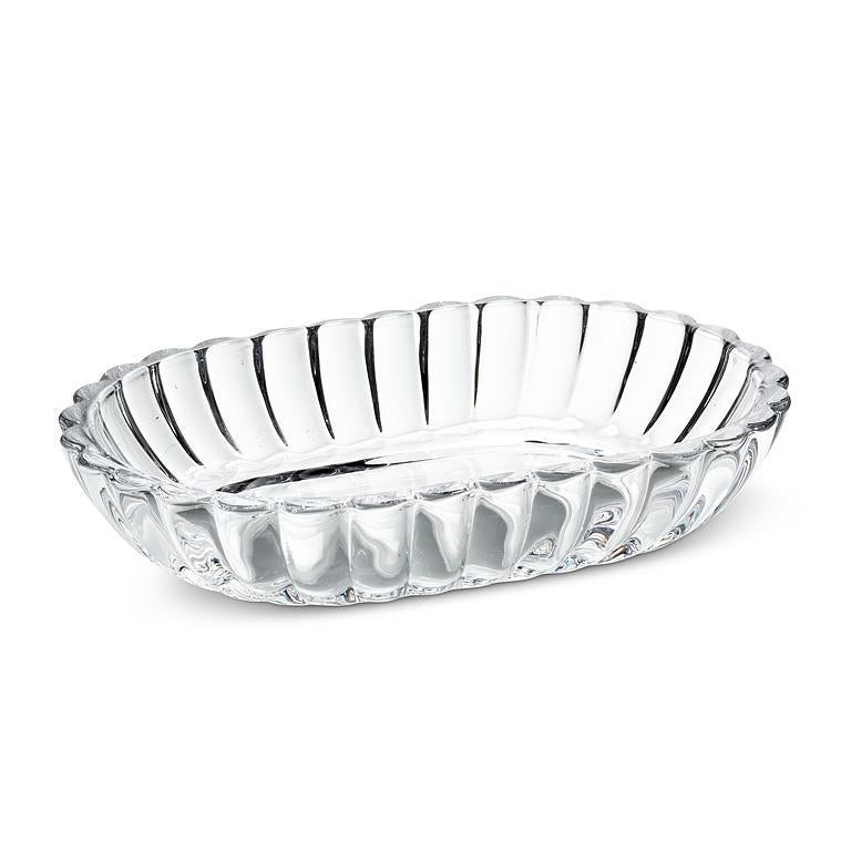 Oval Scallop Edge Glass Dish