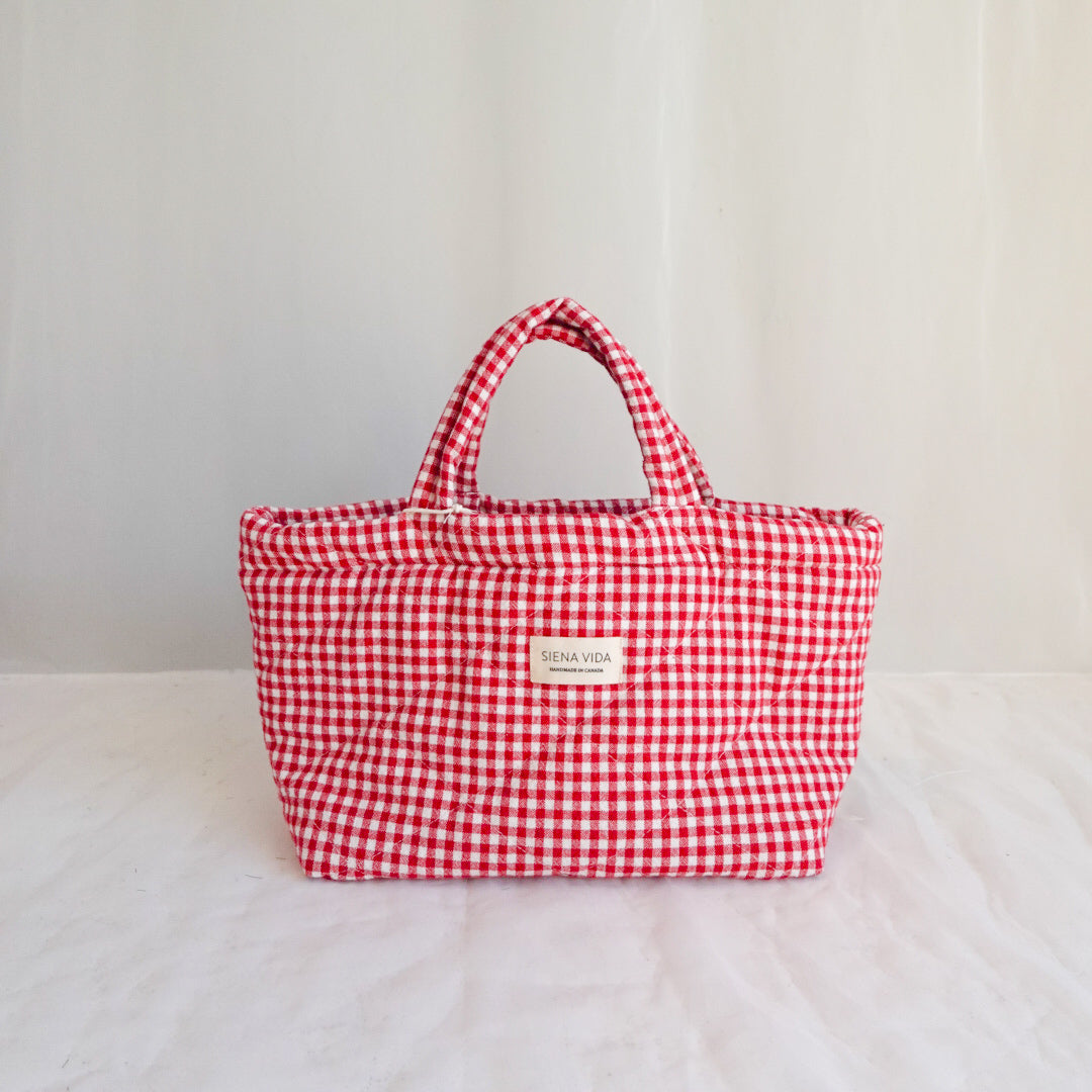 Gingham Quilted Tote