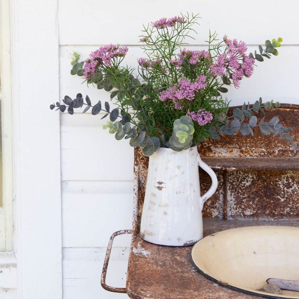 Distressed White Pitcher