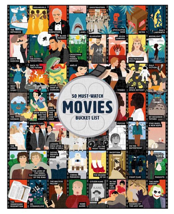 50 Must-Watch Movies Bucket List 1000-Piece Puzzle