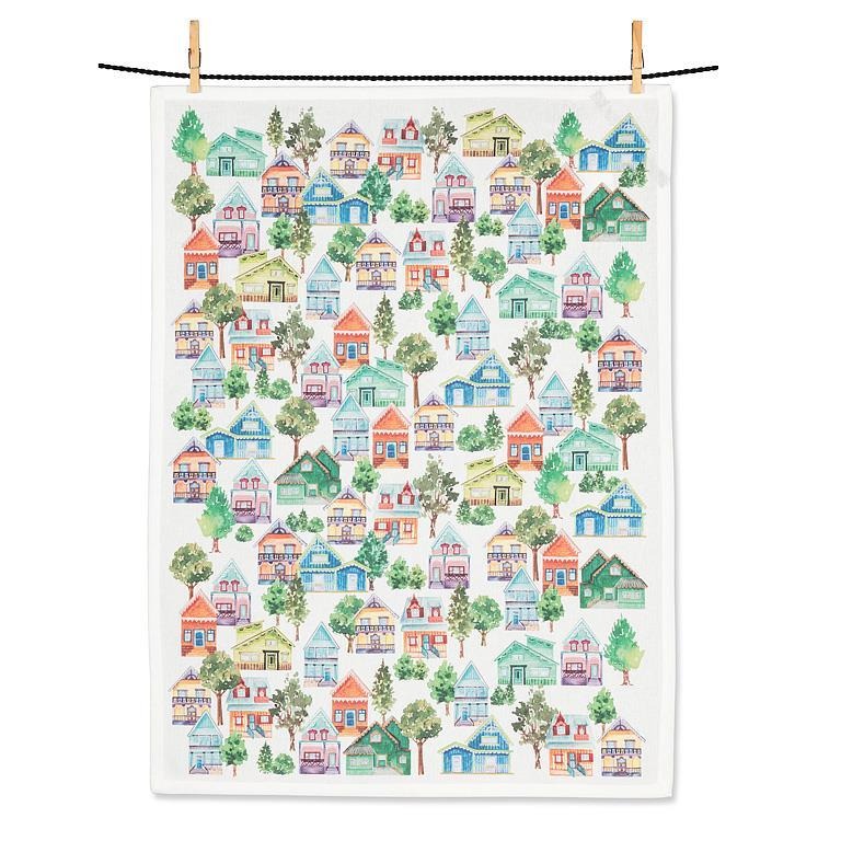 Colourful Houses Kitchen Towel