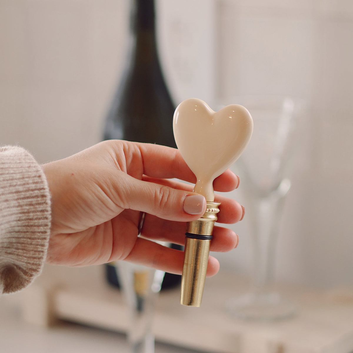 Enameled Heart Bottle Stopper
