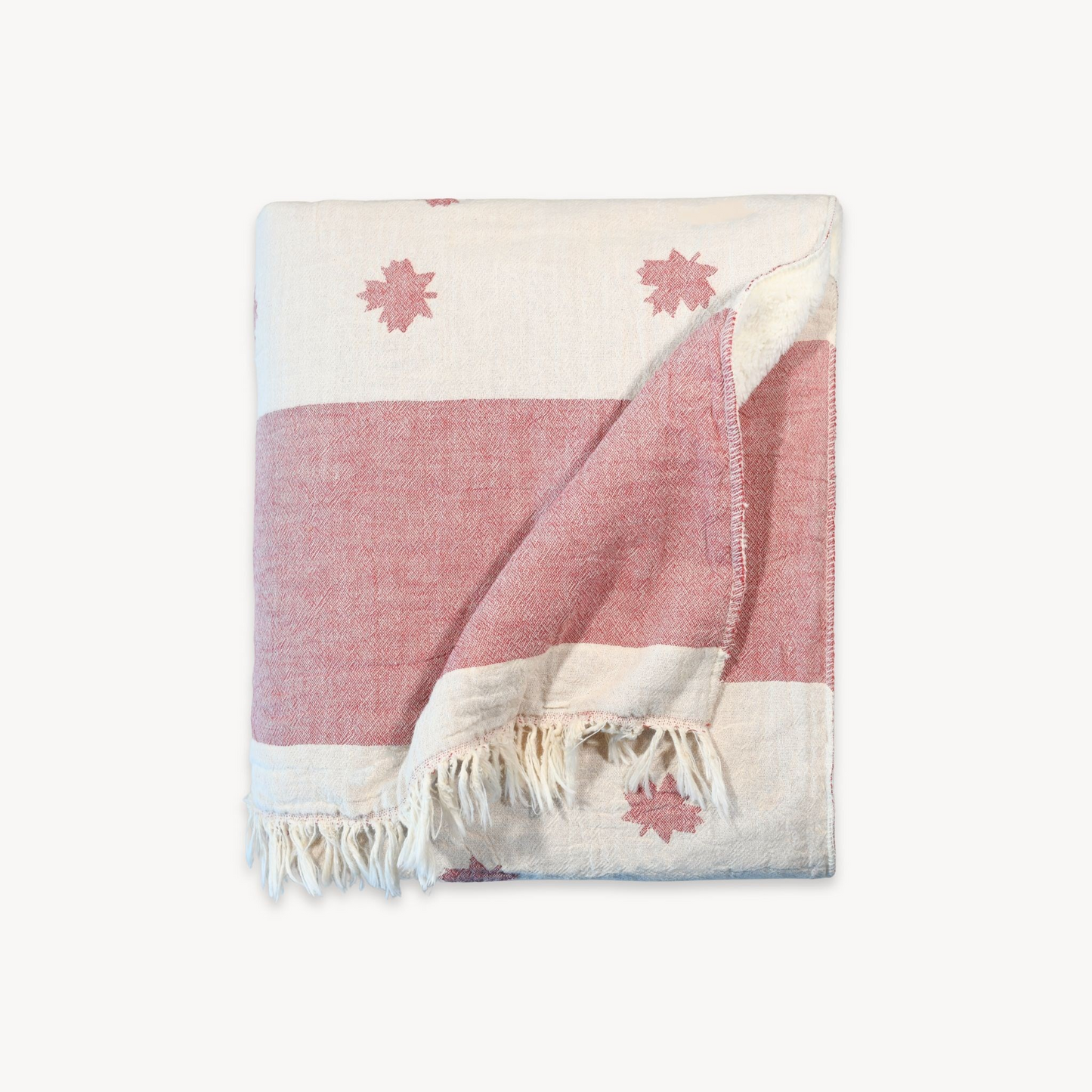Fleece Lined Throw - Maple Leaf