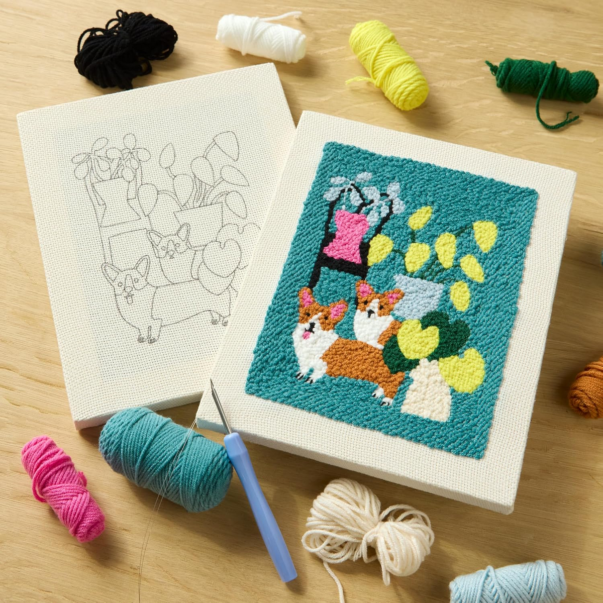 Punch Needle Kit - Corgi Friends