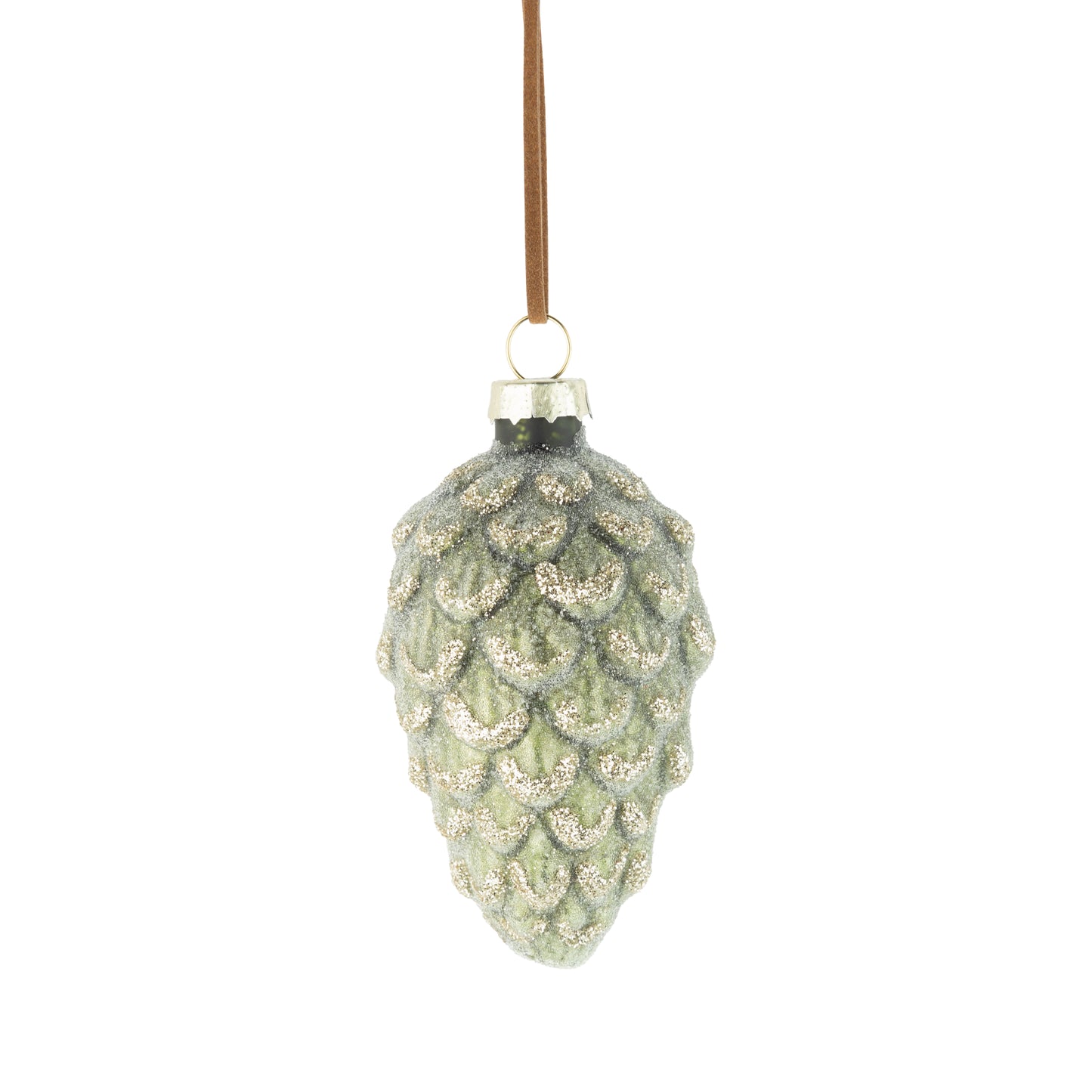 Green Glass Pine Cone Ornament