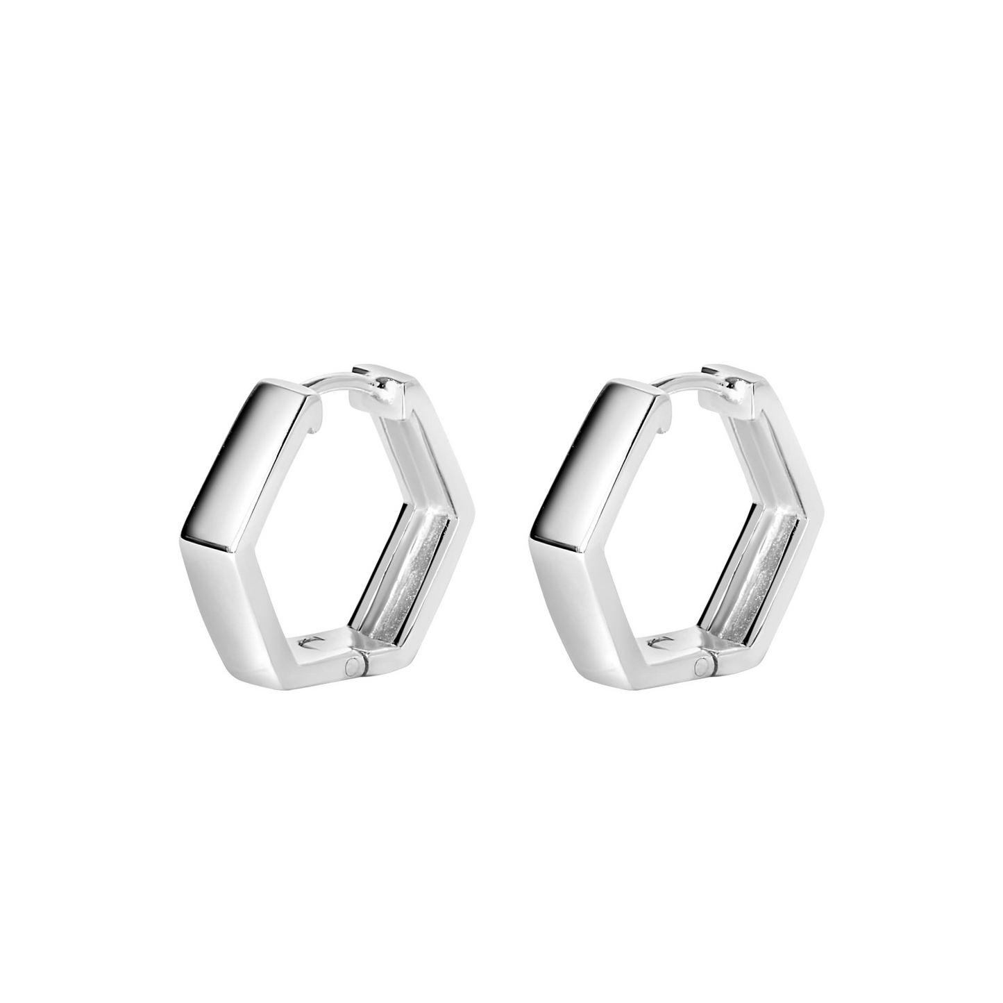 Essie Small Hexagon Hoop Earrings
