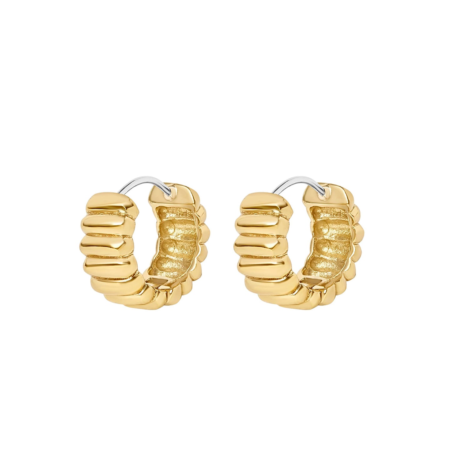 James Corrugated Hoop Earrings