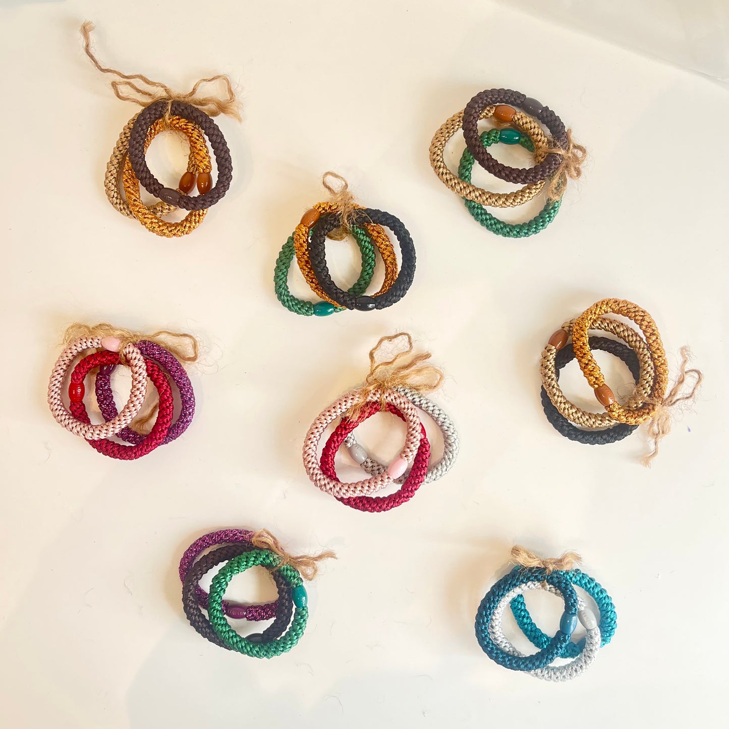 Braided Hair Elastic Set of 3 - Multicolour