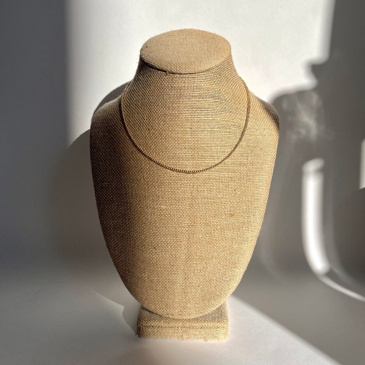 Gold Leave On Necklace - 2mm