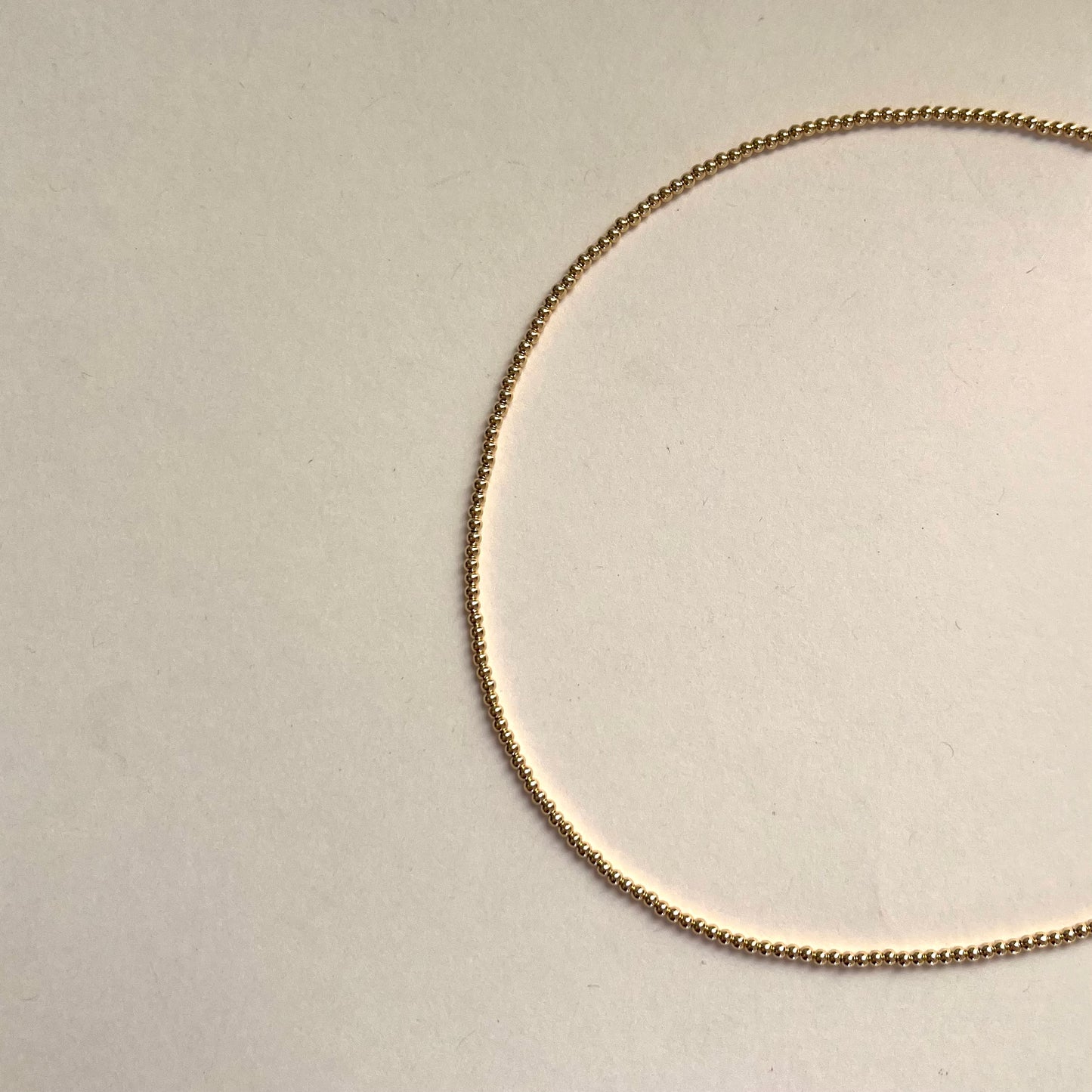 Gold Leave On Necklace - 2mm