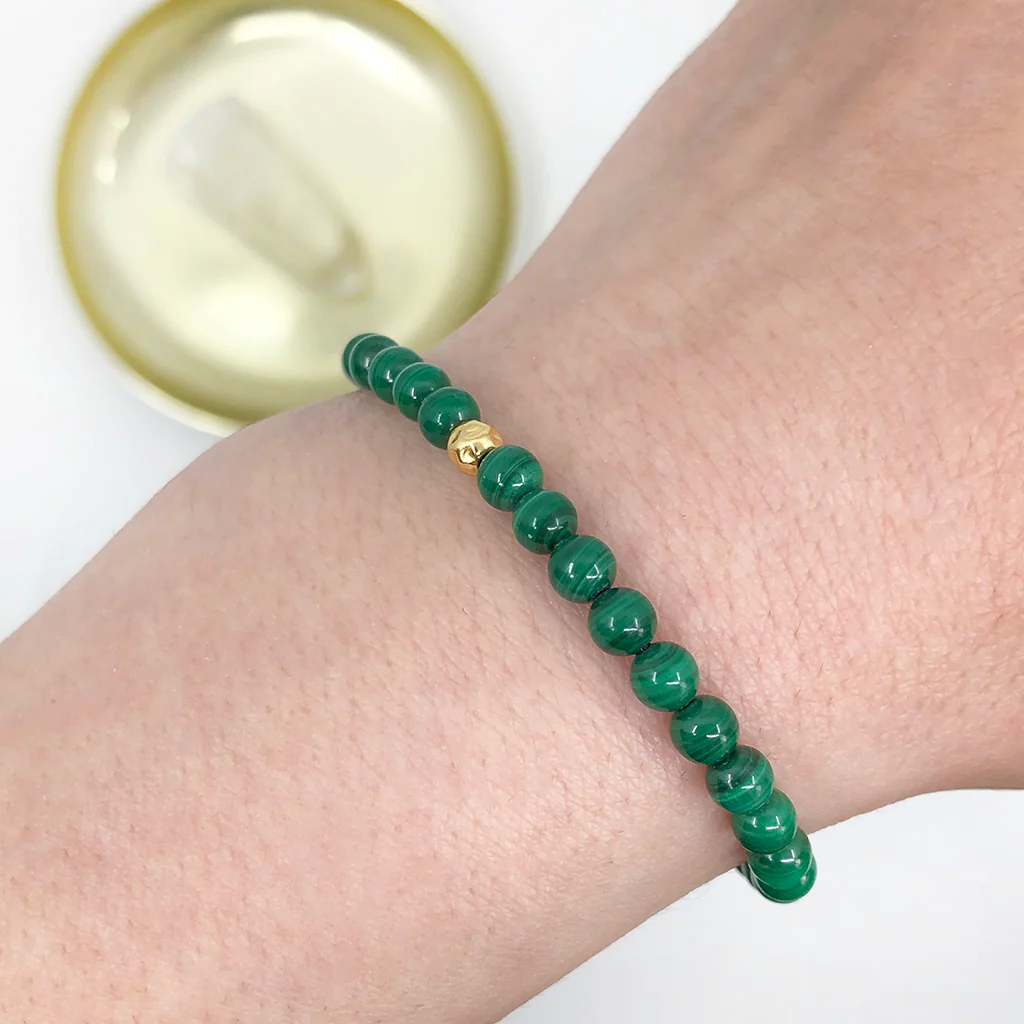 Dainty Acceptance Bracelet - Malachite