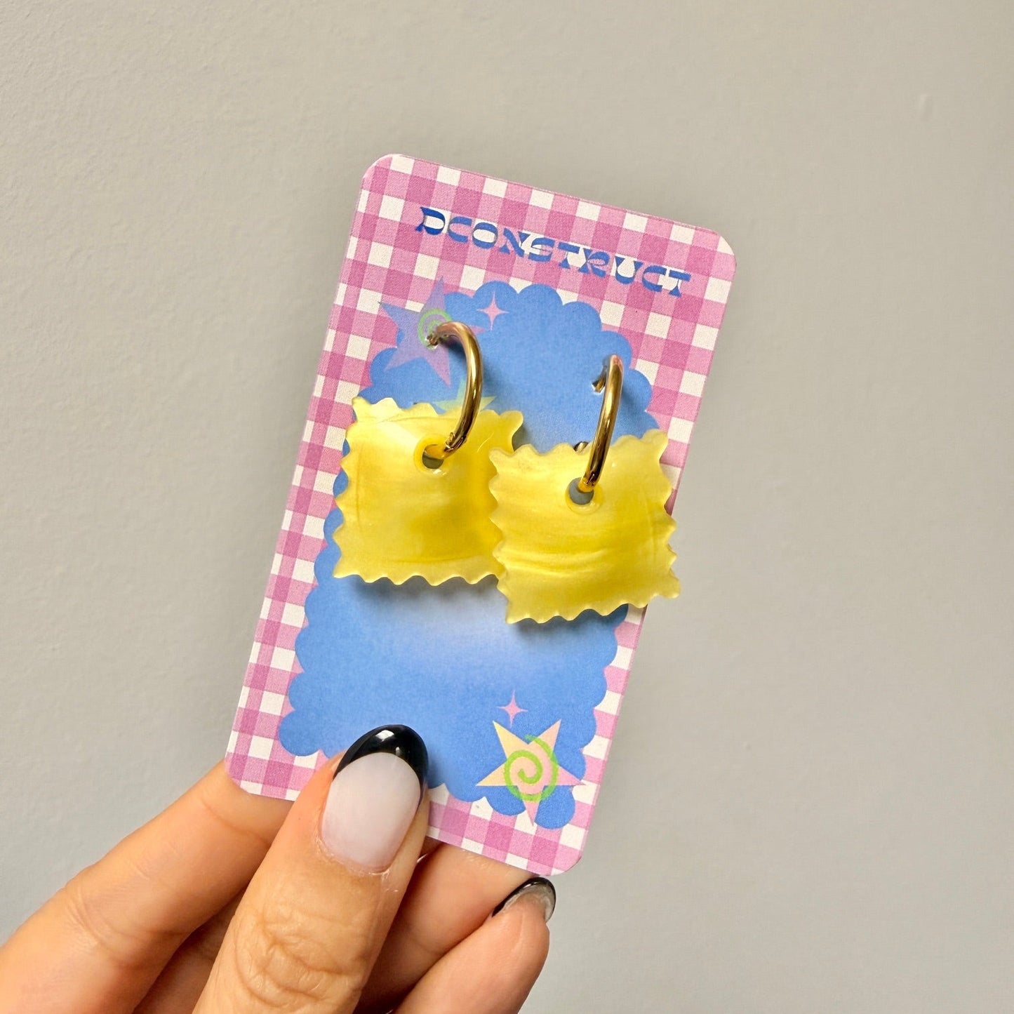 Mini Ravioli Hoop Earrings