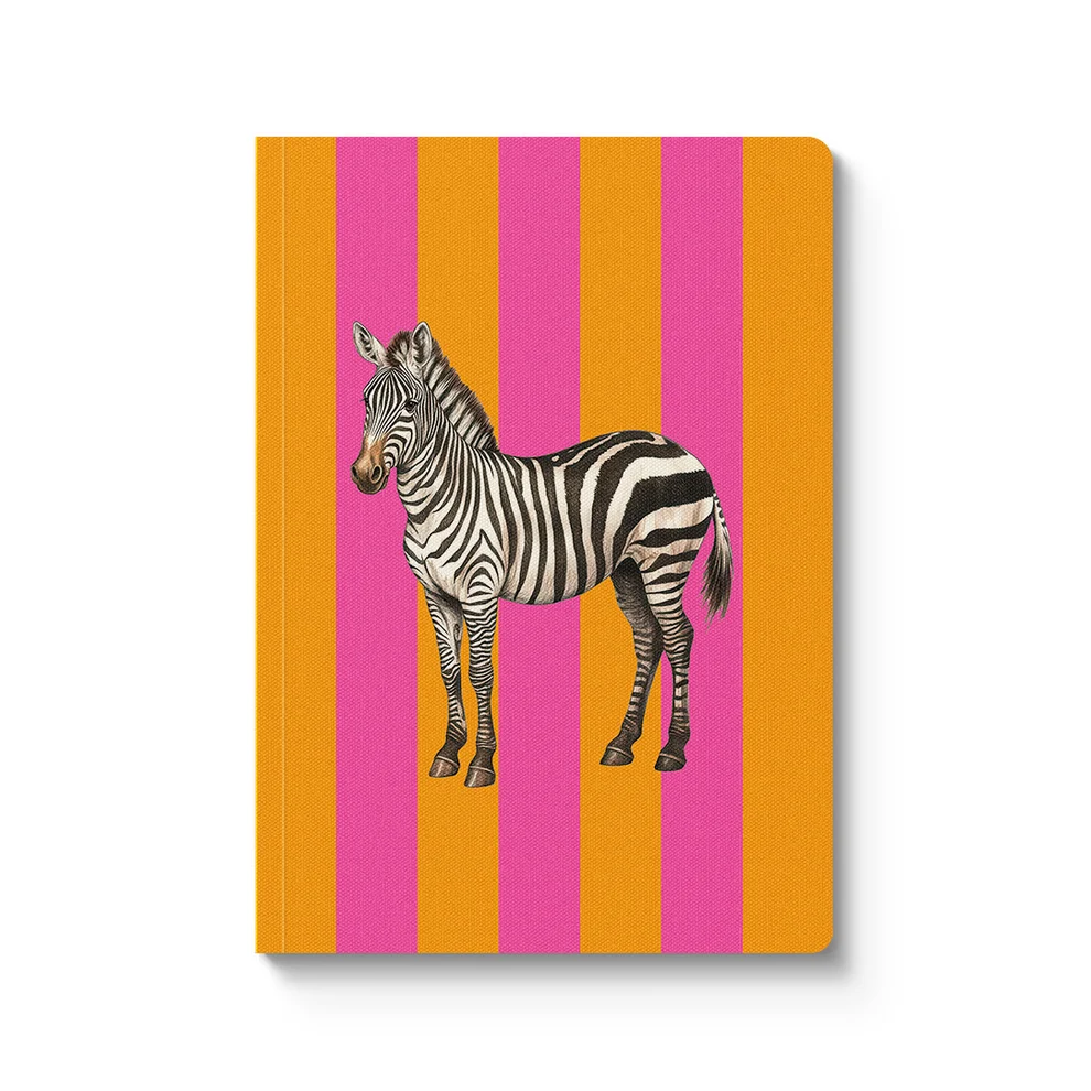 A5 Neon Striped Animal Paperback Notebooks