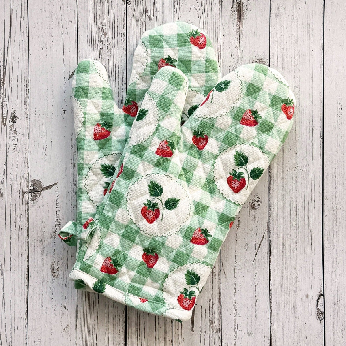 Printed Cotton Oven Mitts - Set of 2