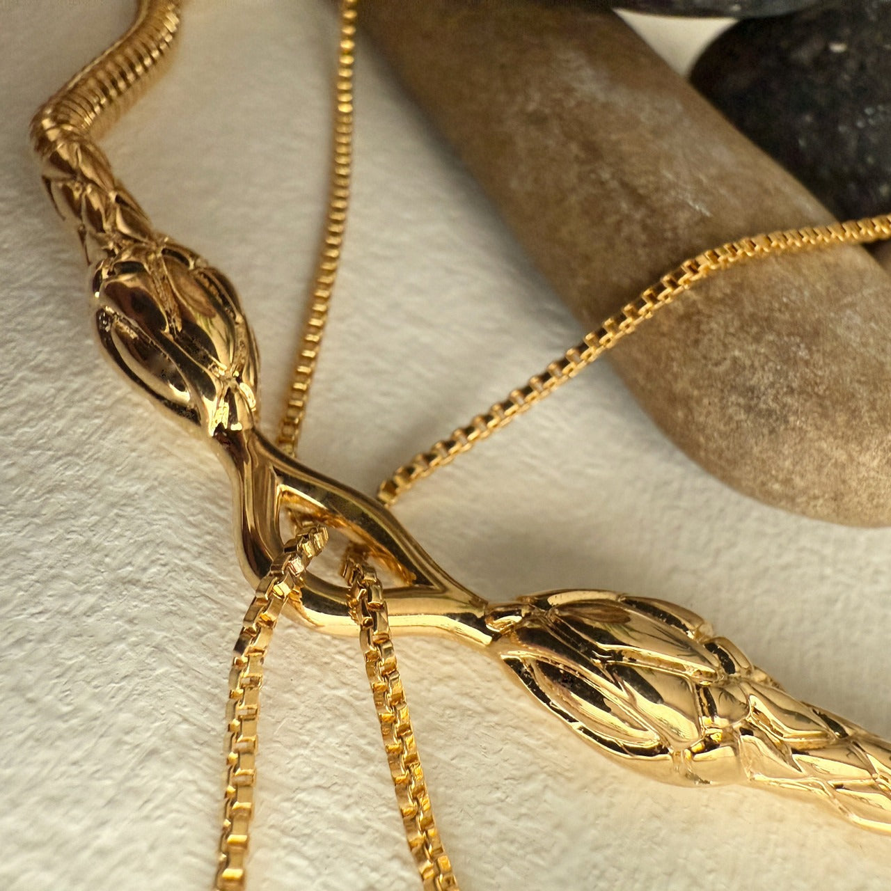 Double Snake Layered Necklace