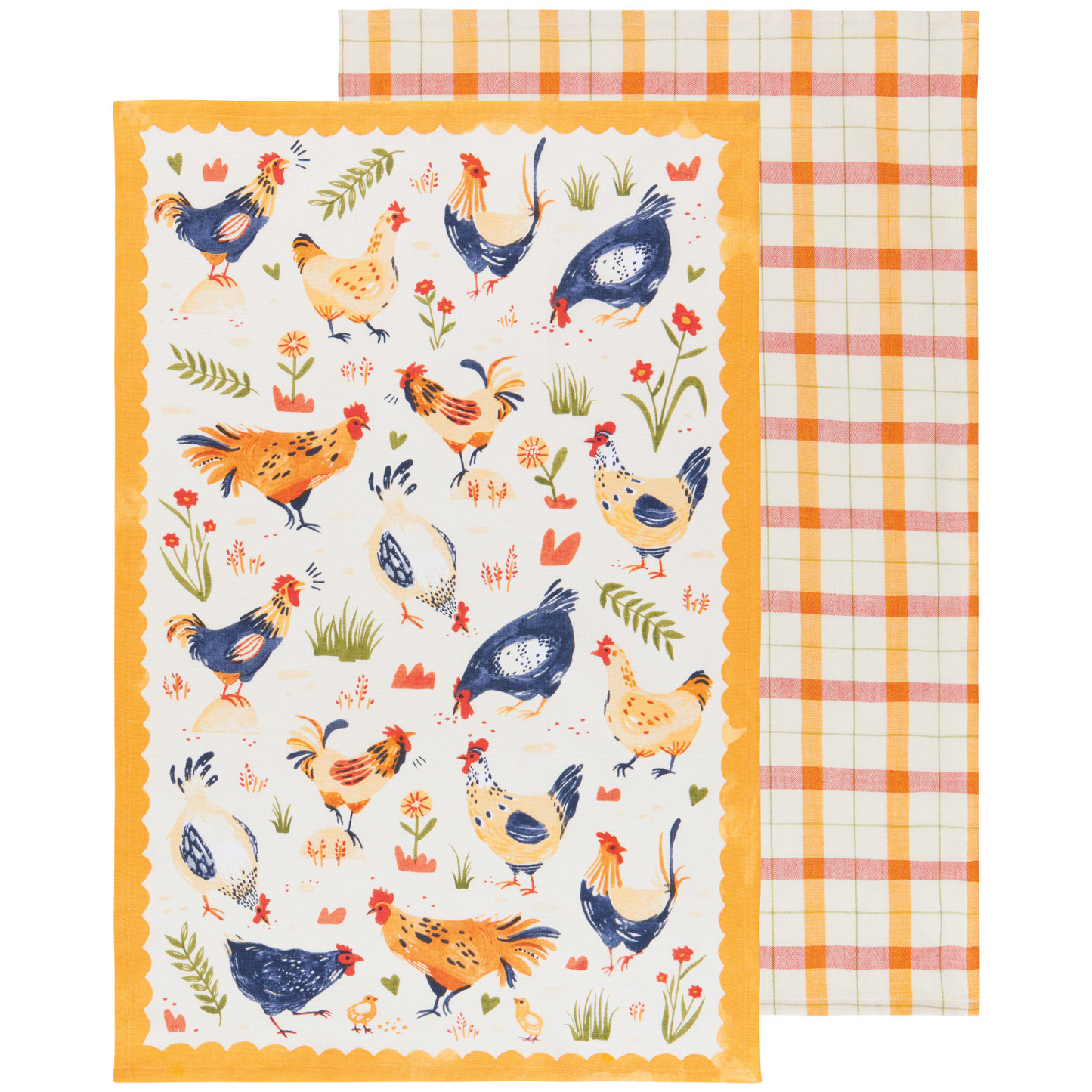 Free Range Chickens Tea Towels Set/2