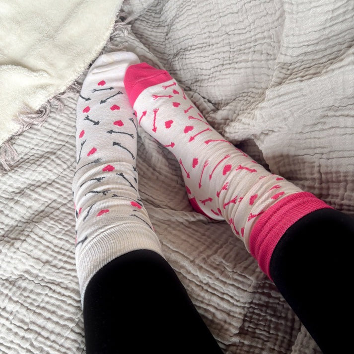 Pima Cotton Socks - Hearts and Arrows 2 Pack