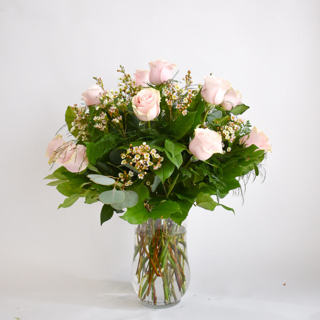 Dozen Roses in a Vase
