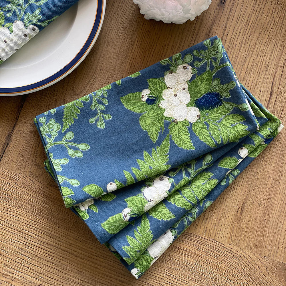 Winter Print Cotton Woven Napkins Set/4