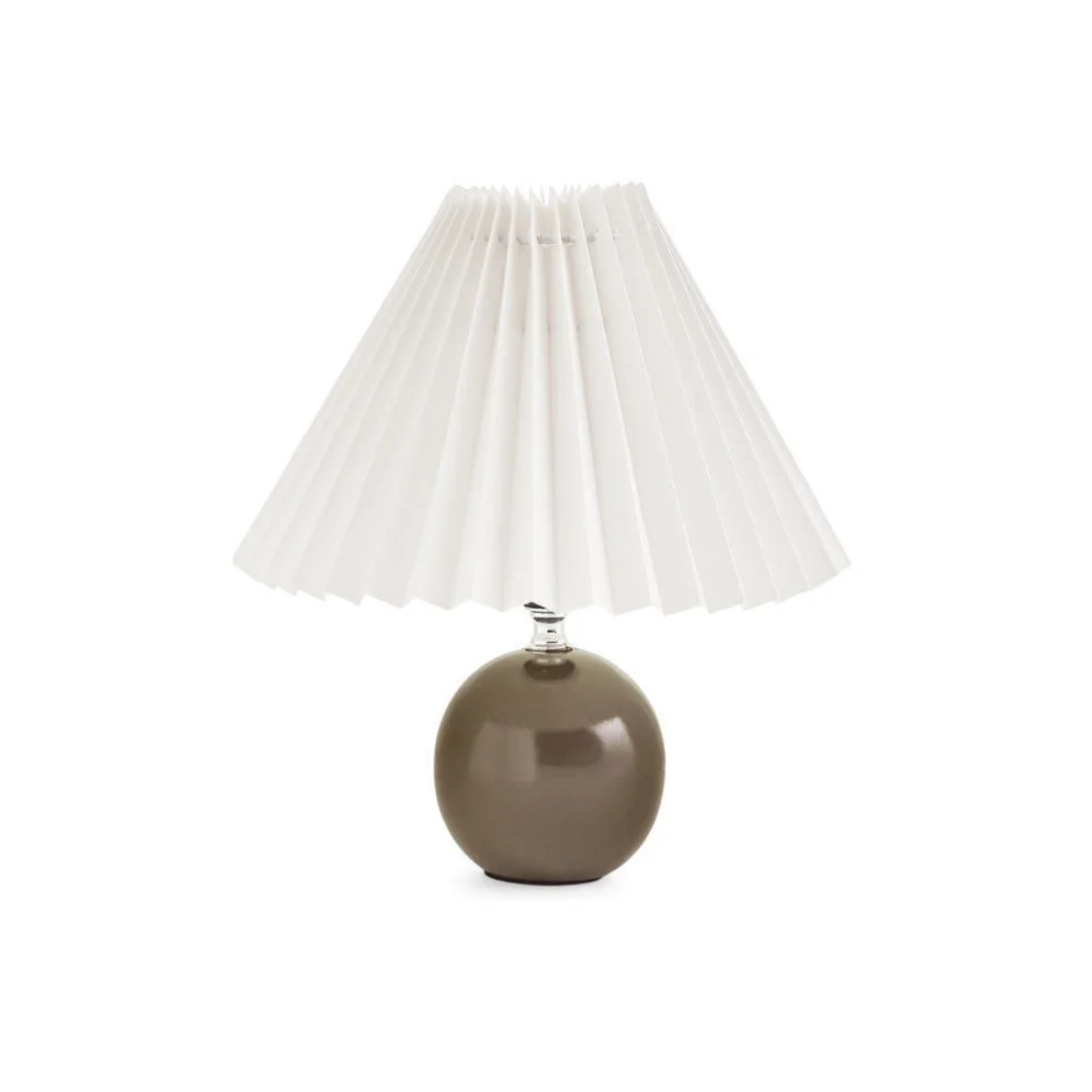 Dark Brown Table Lamp with Pleated Shade