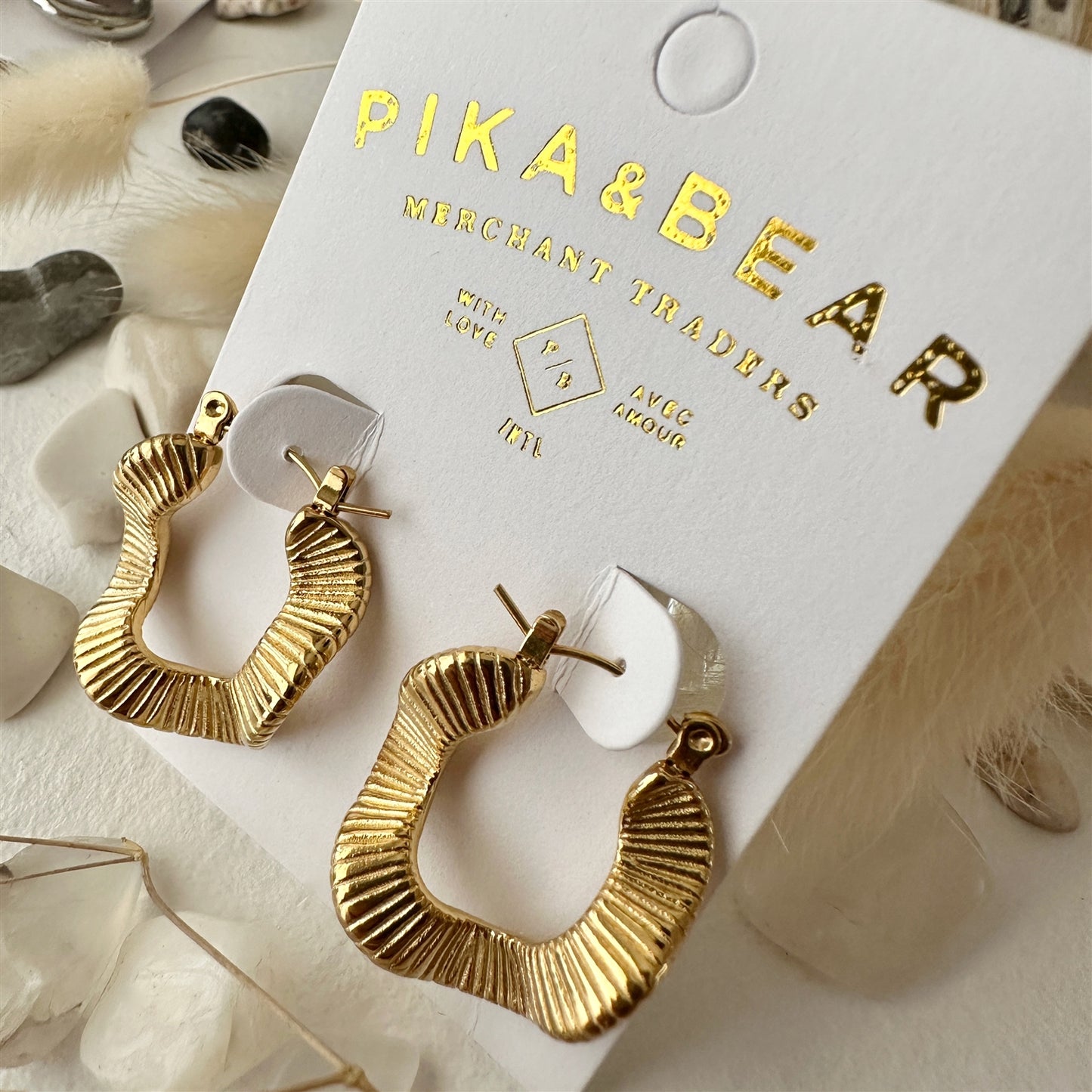 Attica Wavy Gold Hoop Earrings