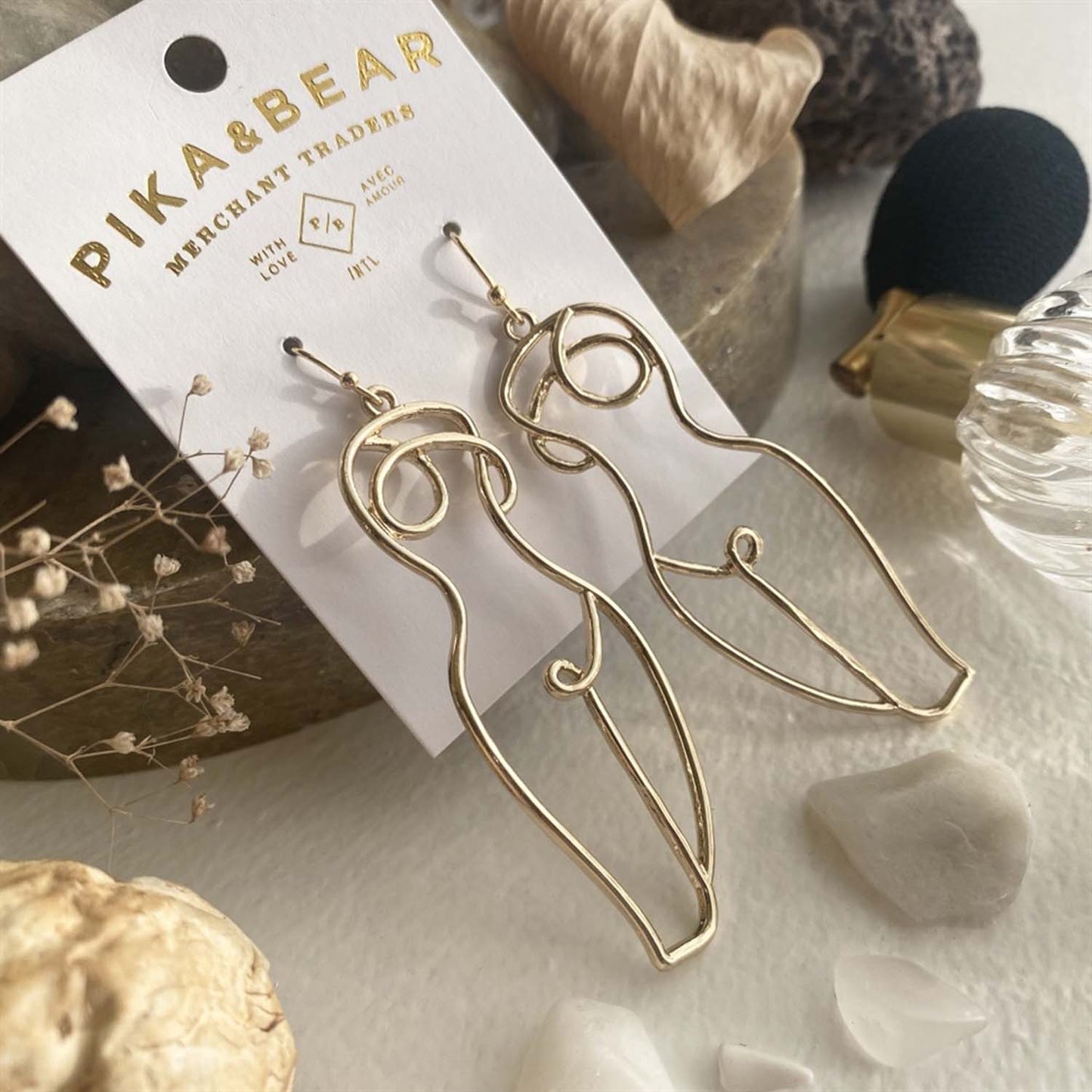 Beauvoir Body Shape Gold Earrings