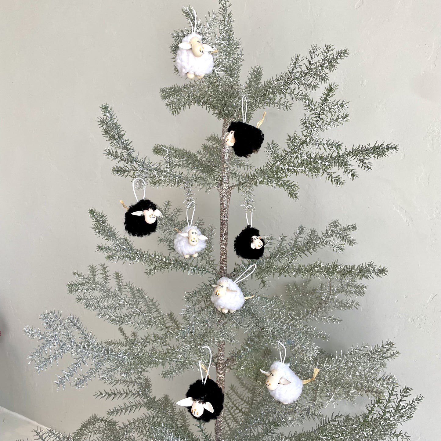 Mini Wool Sheep Ornaments S/4