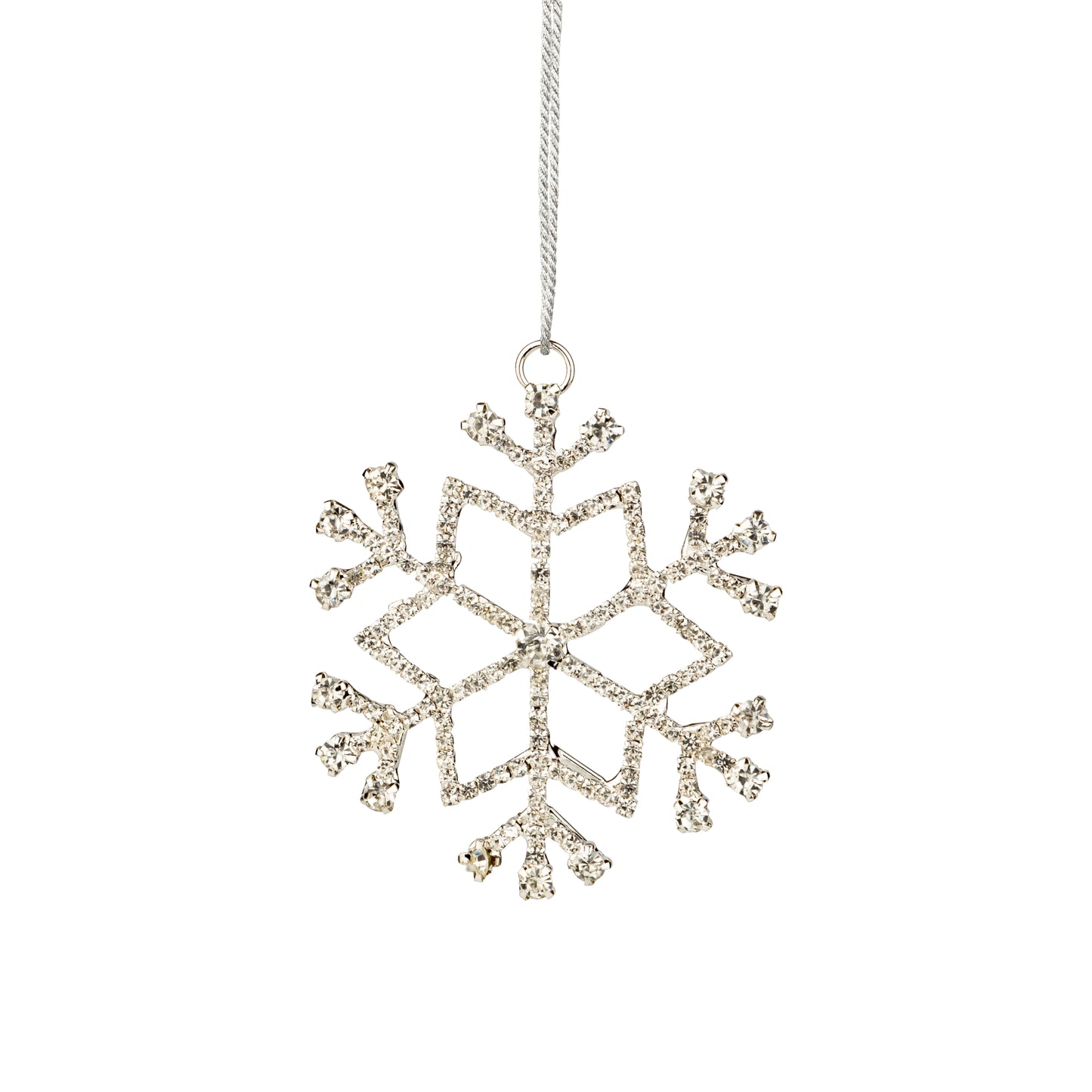 Silver Rhinestone Snowflake Ornament