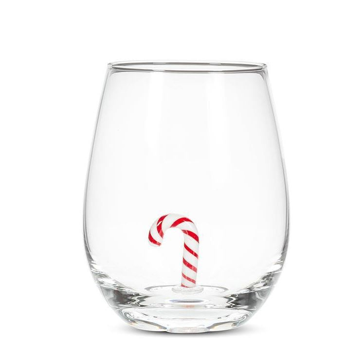 Candy Cane Wine Glass
