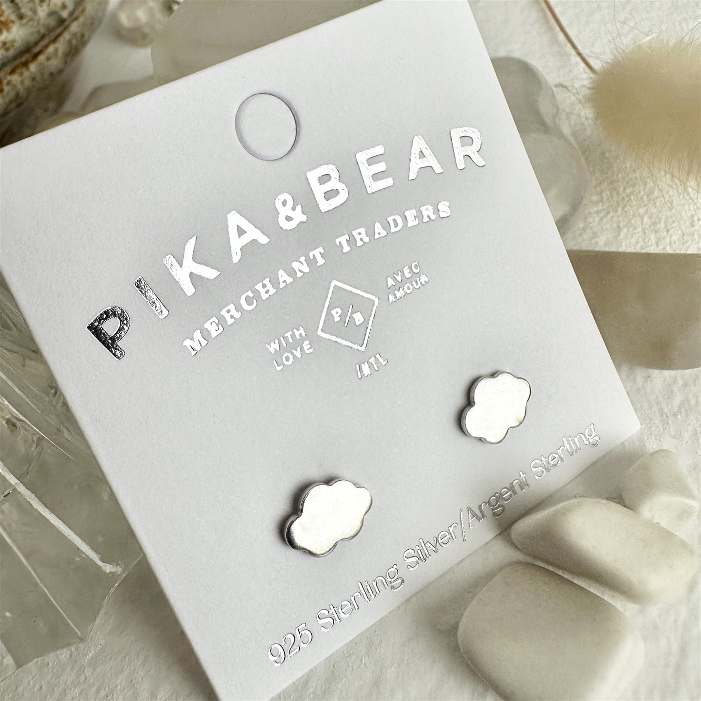 Pika & Bear Tiny Sterling Silver Stud Earrings