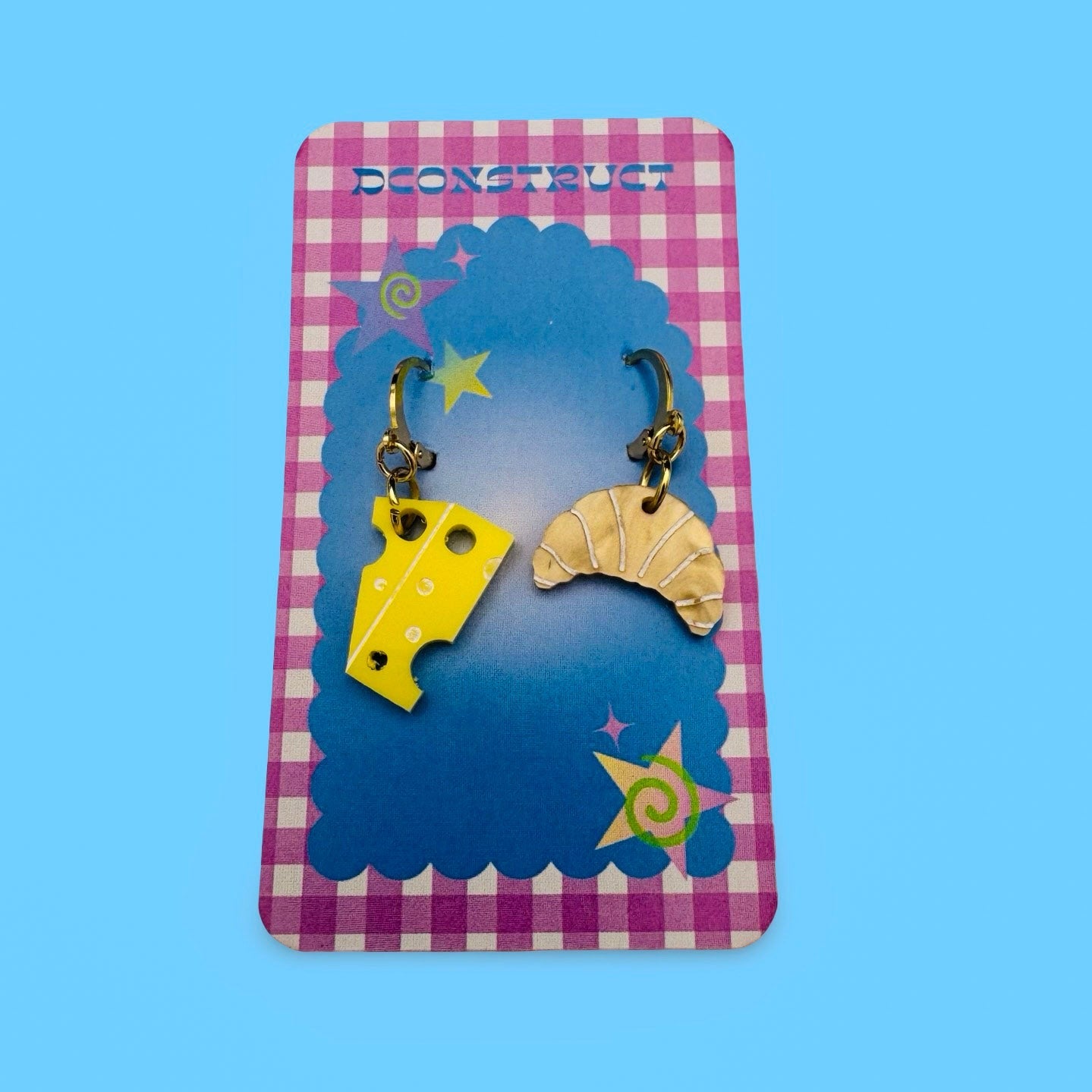 Croissant & Cheese Charm Earrings
