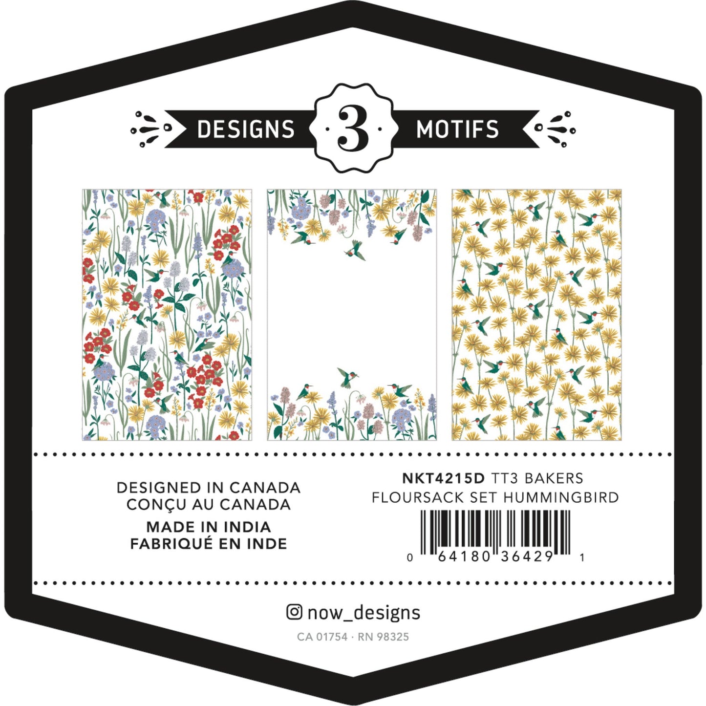 Hummingbird Bakers Floursack Dishtowels Set/3