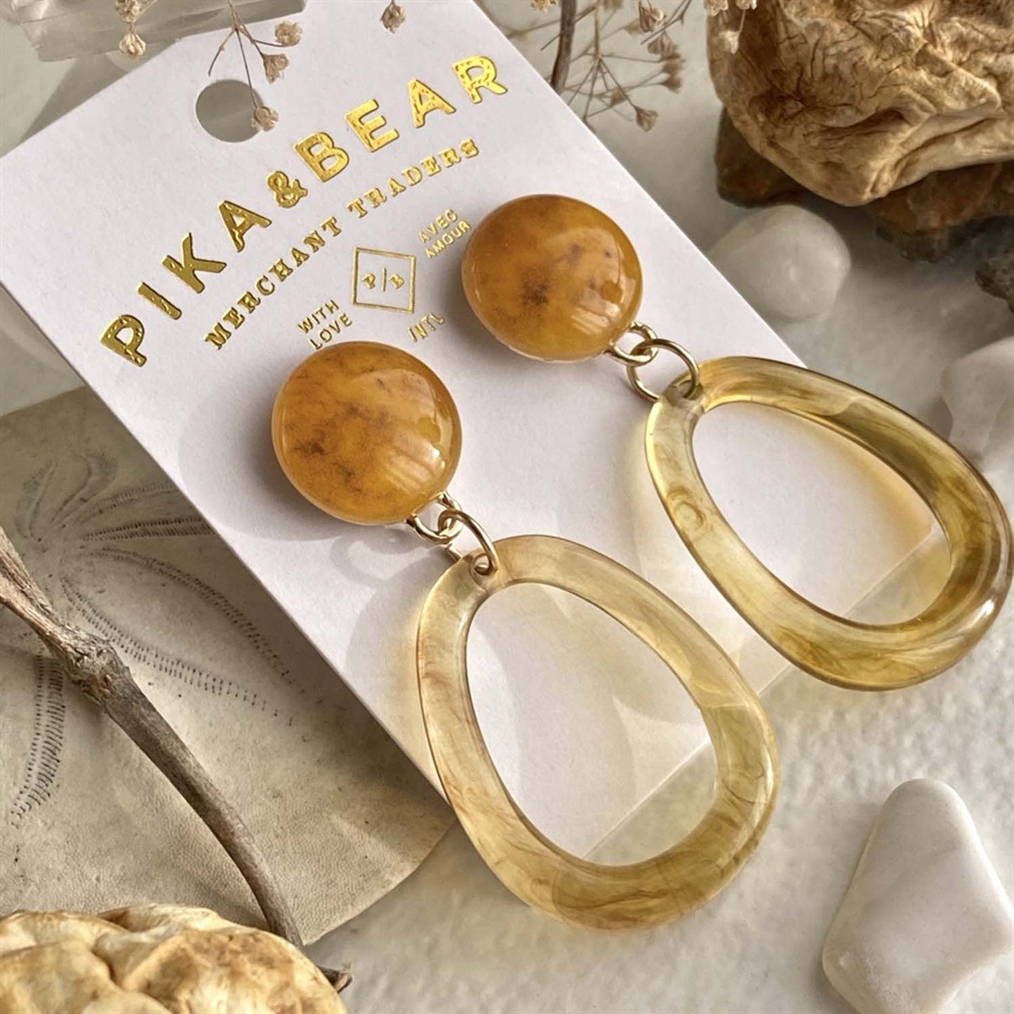 Donyale Amber Acetate Drop Earrings