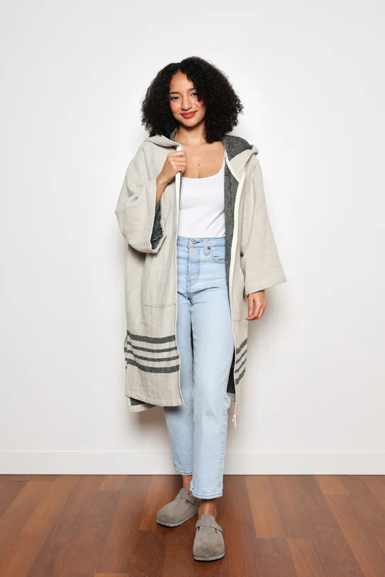 Echo Linen Blend Zip Poncho