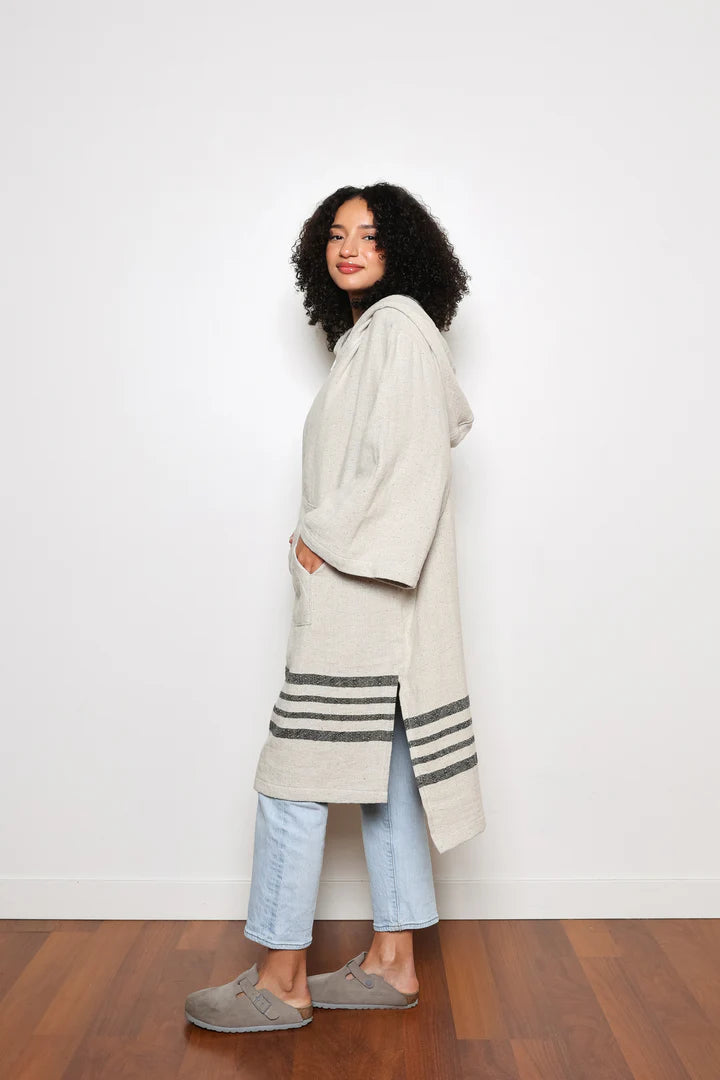 Echo Linen Blend Zip Poncho