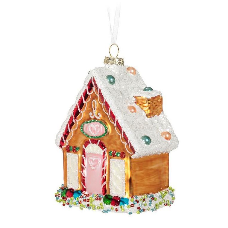 Gingerbread House Glass Ornament