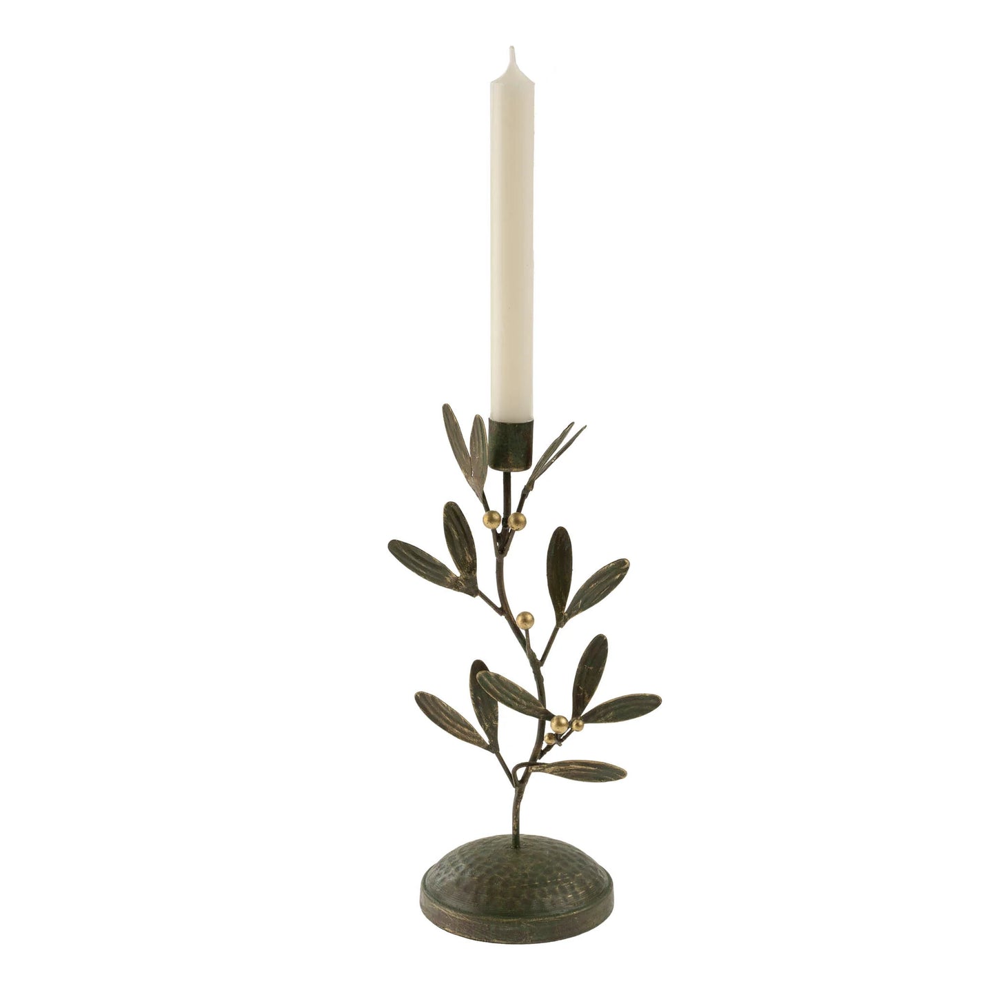 Golden Mistletoe Taper Holders