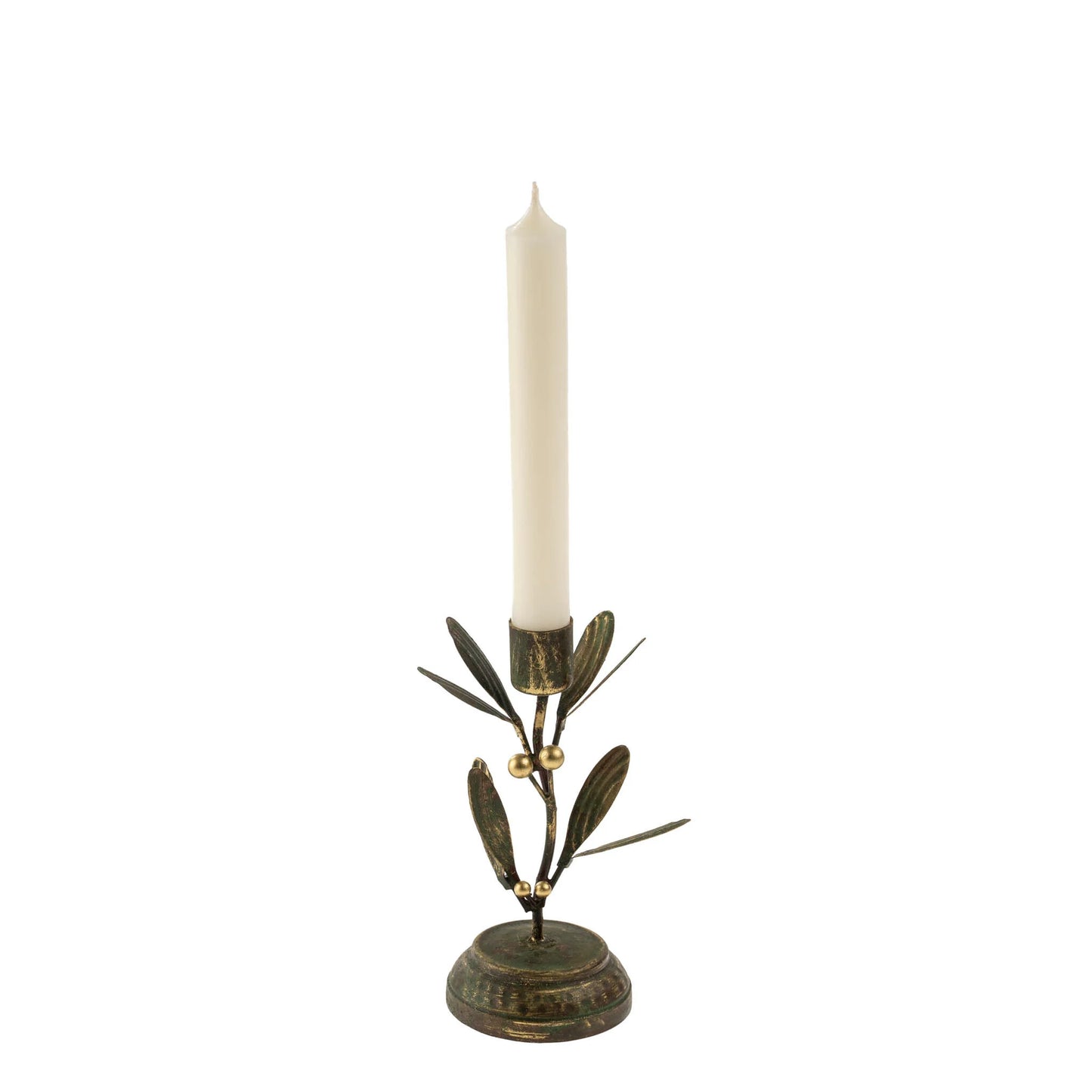 Golden Mistletoe Taper Holders