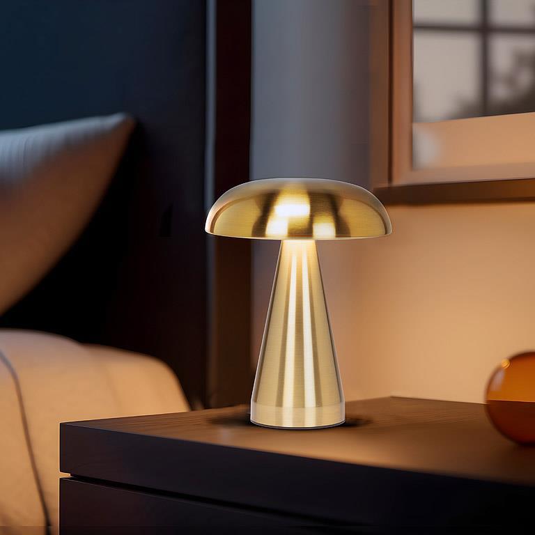 Brushed Gold Mushroom LED Table Light