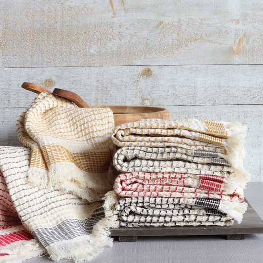 Pin Stripe Fringe Kitchen Towel