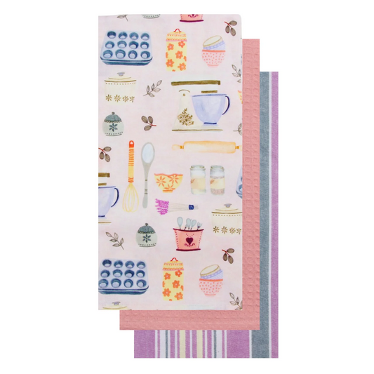 Vintage Baking Tea Towel - Set of 3