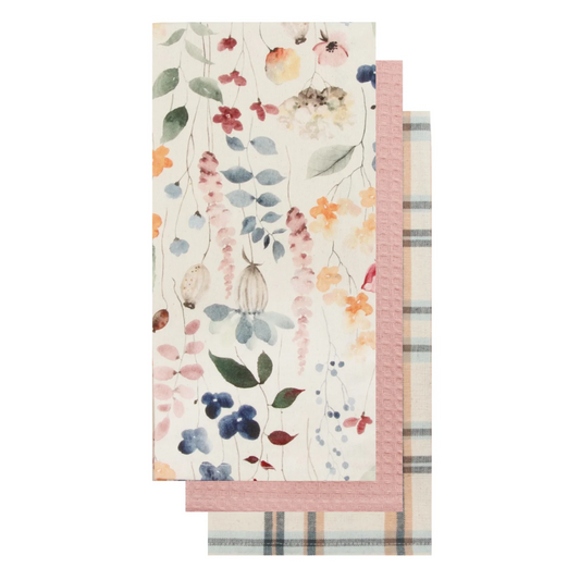 Watercolour Garden Kitchen Towel - Set of 3