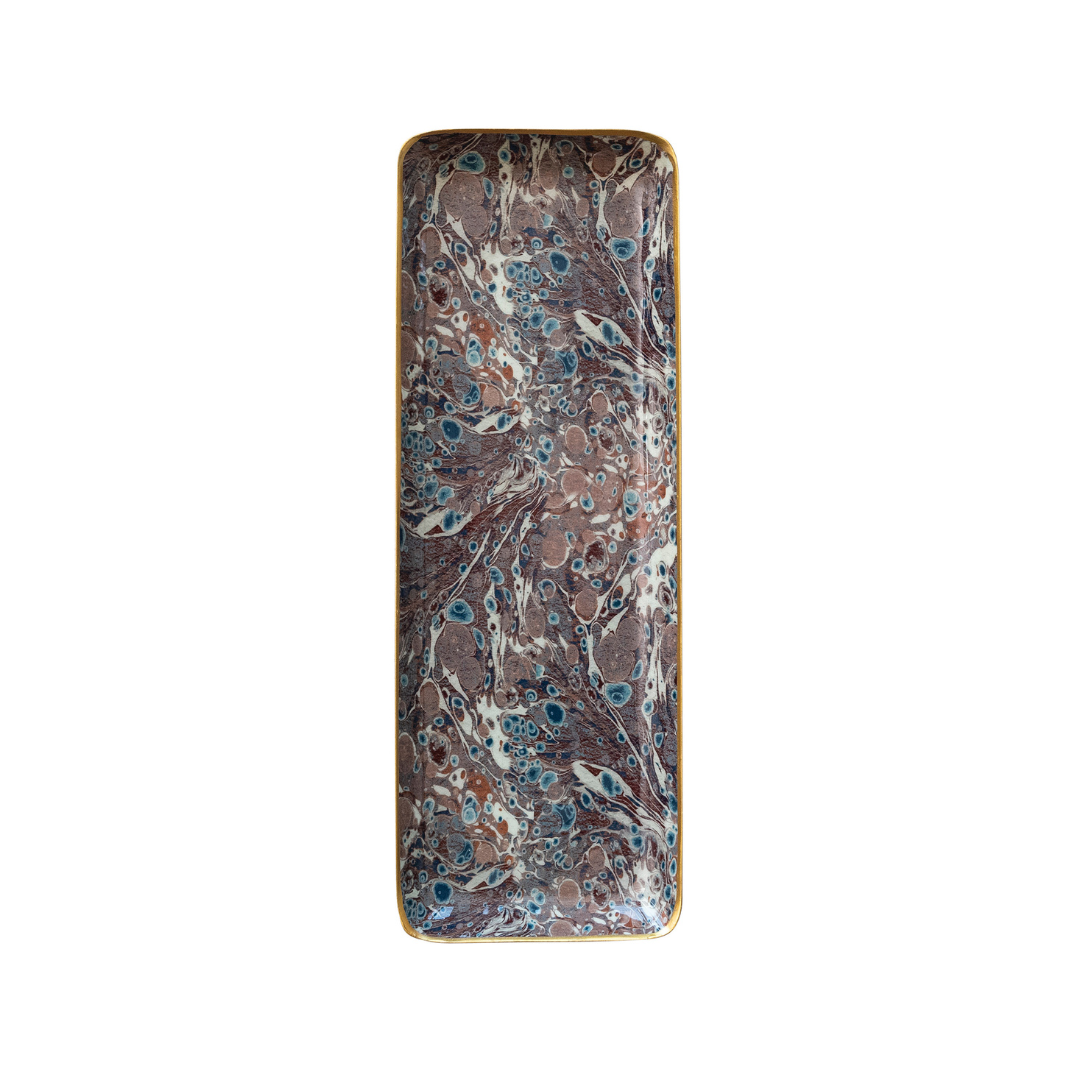 Long Metal Tray with Pattern