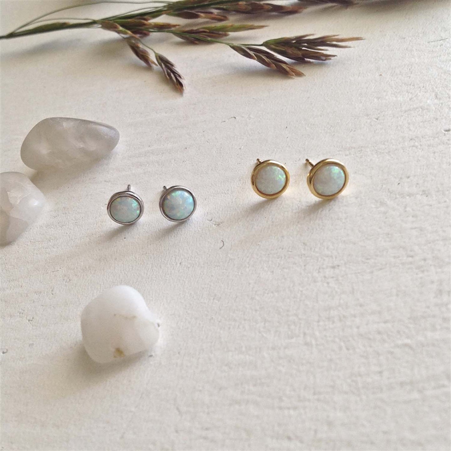Ingred Opal Cabochon Stud Earrings