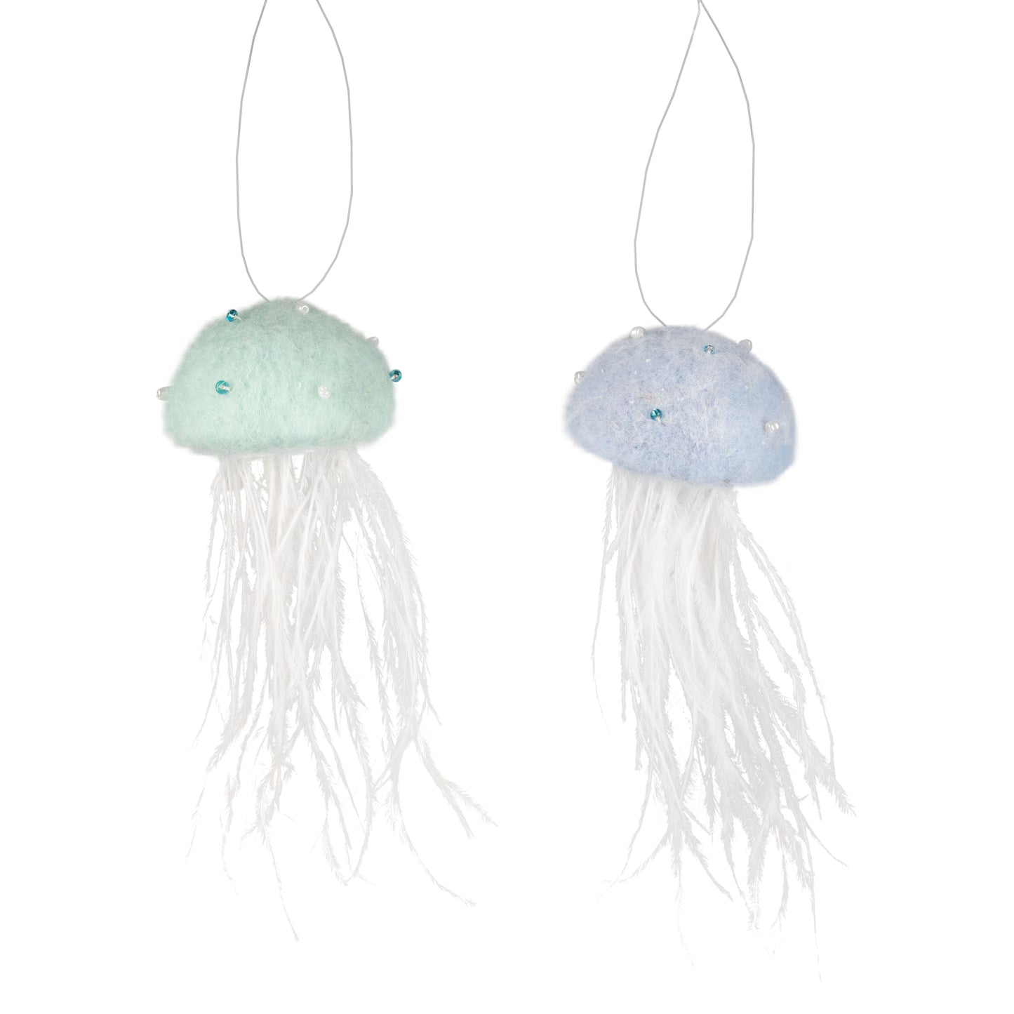 Beaded Felt Jellyfish Ornaments