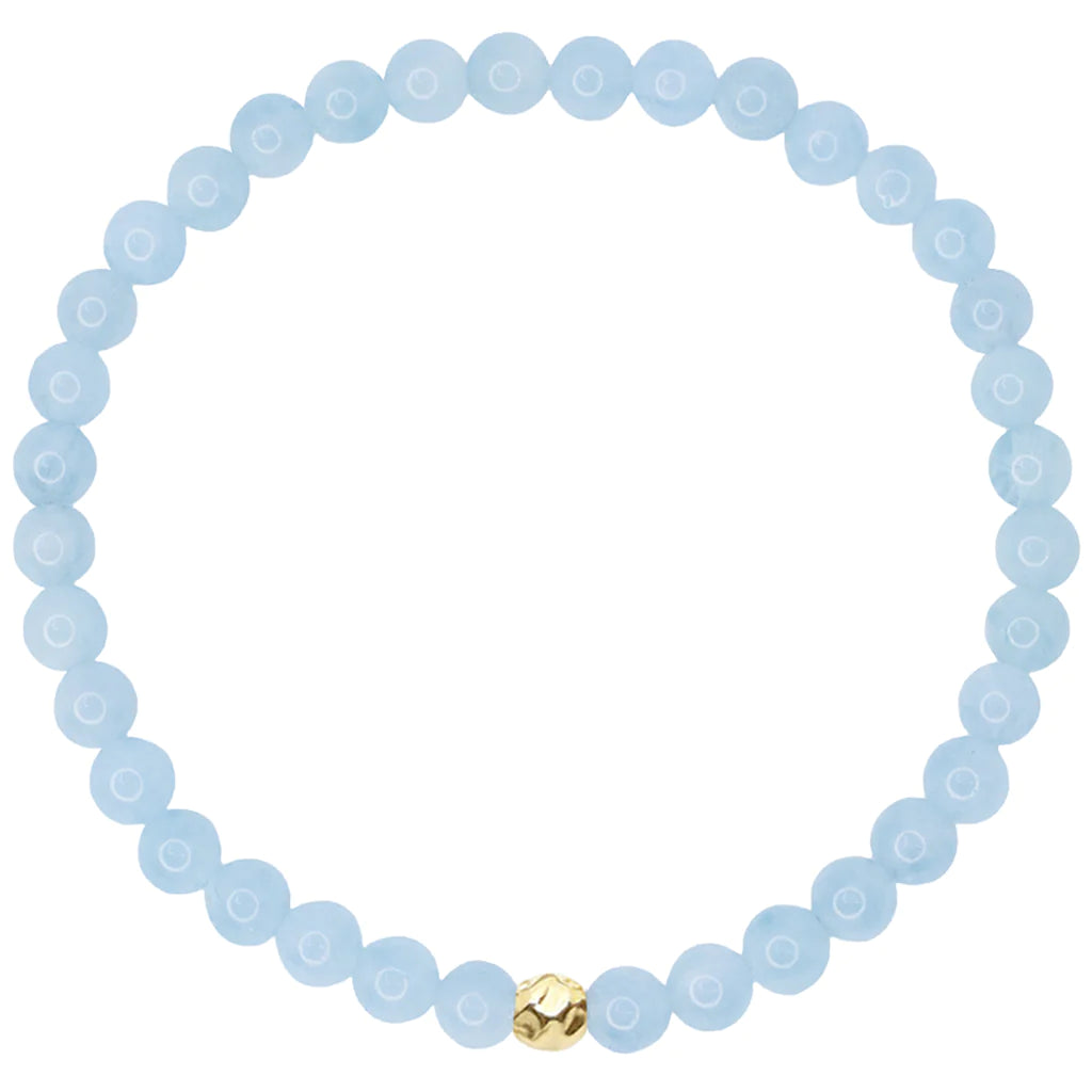 Dainty Nautical Bracelet - Aquamarine & Gold