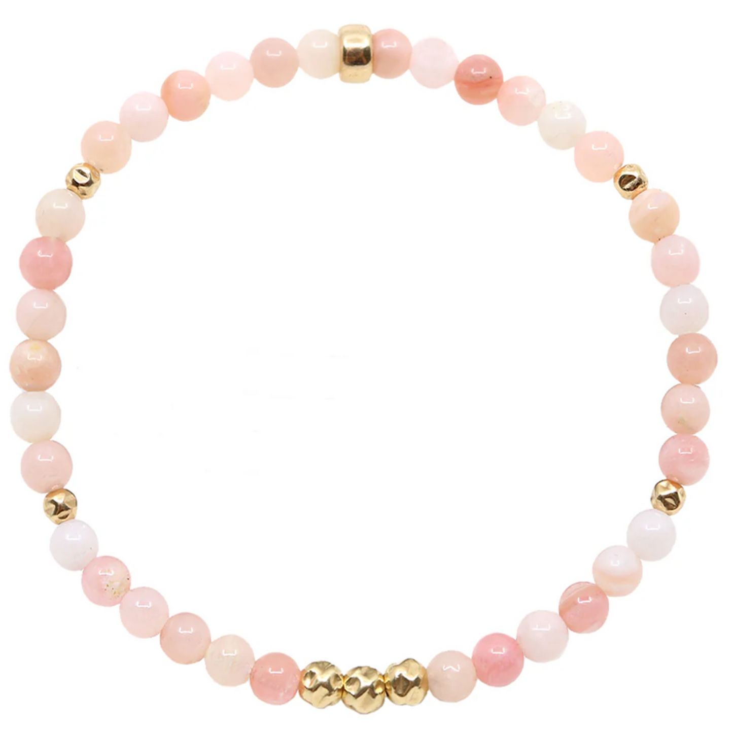 Dainty Rebalance Luxe Bracelet - Pink Opal & Gold