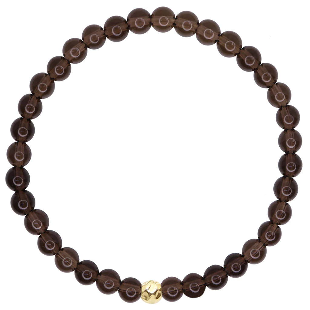 Dainty Rooted Bracelet - Smoky Quartz & Silver